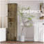 Armoire de rangement de 69 po de hauteur avec 2 portes de grange et 1 tiroir, unité de rangement étroite, tablettes réglables, armoire de plancher pour la salle de bain, le salon, le vestibule, la cuisine (gris)