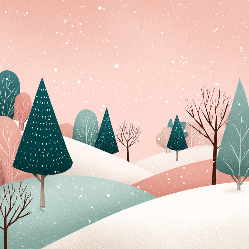 «Blush Winter Hills», art mural toile tendue, H 12 po x l 12 po