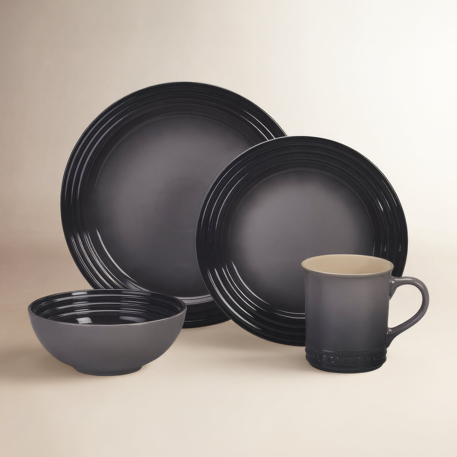 Stoneware Dinnerware Set - Service for 4, Oyster
