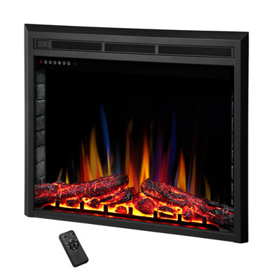 Foyer électrique encastrable avec écran tactile, radiateur autoportant / encastré 1500 W avec télécommande, 4 couleurs de flamme, 5 niveaux de vitesse / luminosité, minuterie, protection contre la surchauffe, pour le salon, le bureau