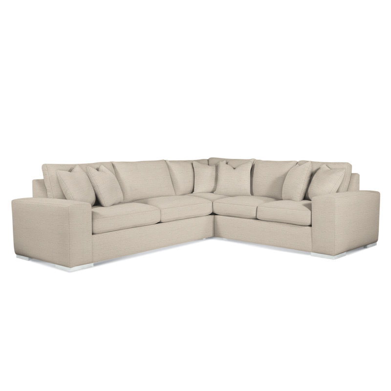 Memphis Sectional, Frost White, Right Hand Facing, Brown Geometric, 0456-33