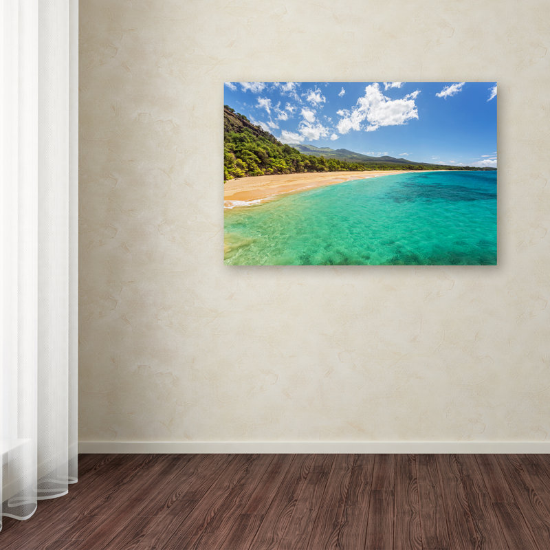 Fabrizzio "Makena Beach Maui" par Pierre Leclerc, reproduction de photo sur toile tendue, H 22 po x l 32 po x P 2 po
