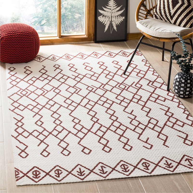 Burrell Cedar Brook Hand Loomed Cotton Geometric Rug, Rectangle 4' x 6'