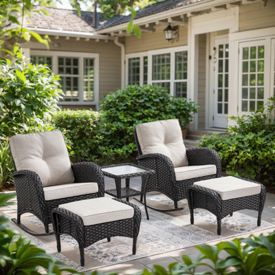Chaise berçante d'extérieur en osier Gaetanino