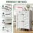 White Slim Shoe Cabinet with 4 Drawers - Freestanding Entryway Storage Cabinet, Space-Saving Organizer