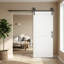 Porte de grange coulissante 32 po x 84 po avec quincaillerie, imperméable, blanche