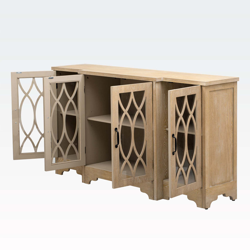 Buffet décoratif Lourene, Bois naturel