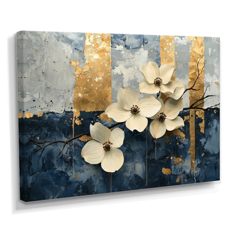 Imajae - Floral Wall Art, H 12 po x l 20 po, Toile tendue, Ne s’applique pas