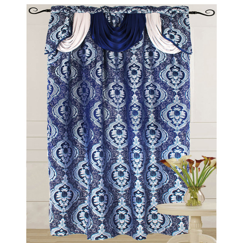 Panneau de rideau simple obscurcissant en polyester Matthews, Bleu marine