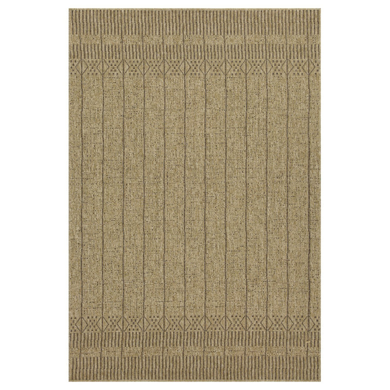 Tapis intérieur / extérieur en jute / moka Esqueda Lines, 5 pi 3 po x 7 pi 3 po