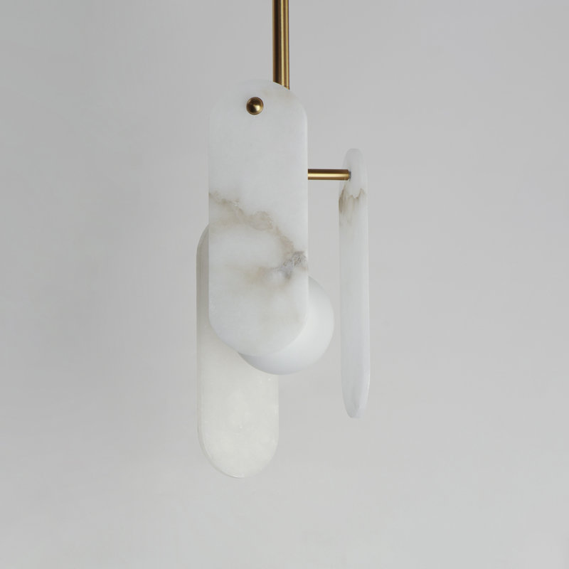 Megalith 1 - Light Pendant, White Alabaster