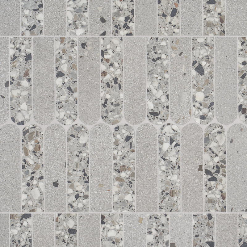 Carreau de mosaïque aléatoire en porcelaine 8 po x 16 po Lane (0,86 pieds carrés / chaque), Gris fumée