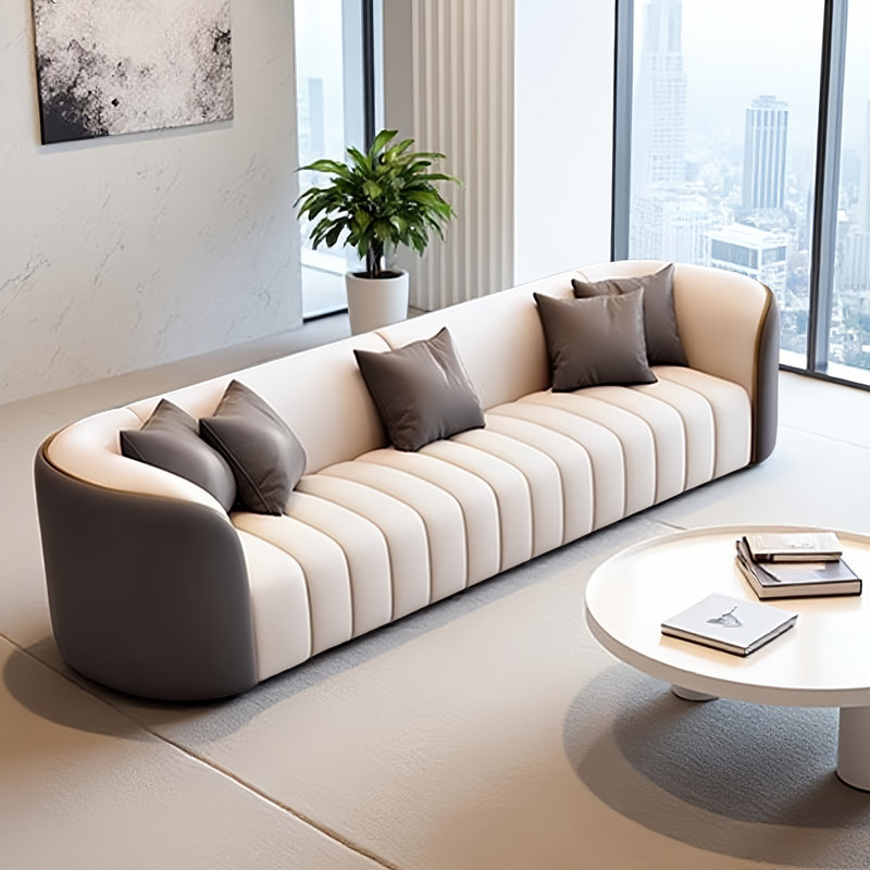 Grey Business-Style Three-Seater Reception Sofa