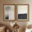 «Minimalist Winter Tree Modern Neutral Landscape in Beige and Black Home Decor», ensemble de 2 reproductions d'art mural encadrées de qualité supérieure sur papier 26 po x 36 po-32161523