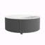 Table basse ronde moderne mobile avec roulettes, 2 tiroirs-2052296077
