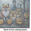 Pomeranian Spooky Halloween Glass Cutting Board Large