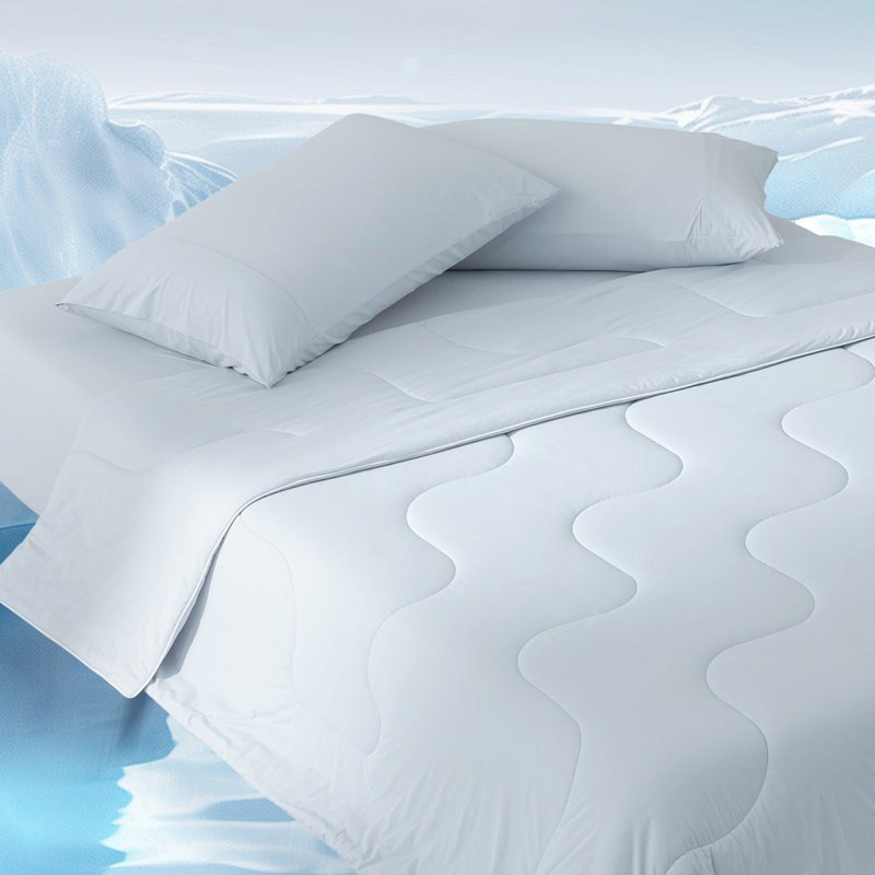 Couverture douce et soyeuse en fibre de viscose et d'édredon réversible, Bleu, Édredon grand