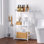 Étagères de salle de bain, étagère ouverte à 3 niveaux, étagère ouverte en bambou, bibliothèque, support de plante de table de bout pour salon, chambre à coucher, salle de bain, cuisine, balcon