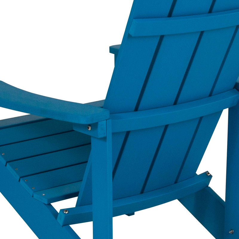 Chaises Adirondack d'extérieur en résine de polyester toutes saisons Balasi, Bleu