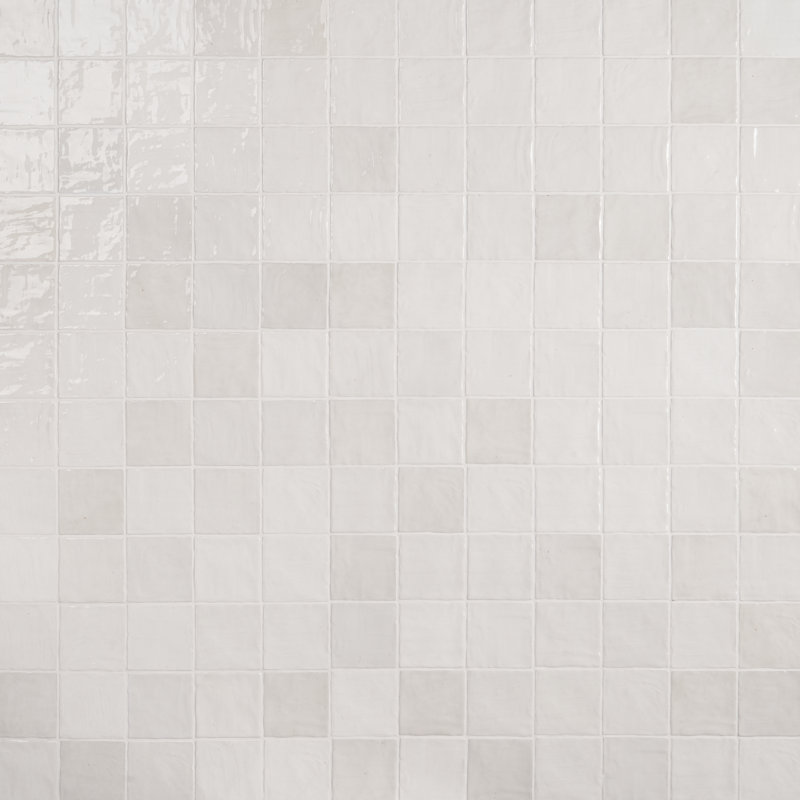 Karma 4" x 4" Glazed Ceramic Wall Tile (5.38 Sq. Ft. / Case), White