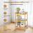 3-Tier Glass Utility Cart Rolling Metal Storage Organizer with Wheels-100824409