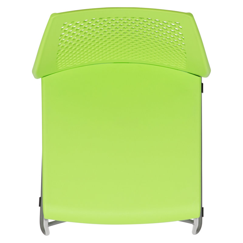 Contemporary 661 lb. Capacity Green Metal Stack Chair with Air-Vent Back
