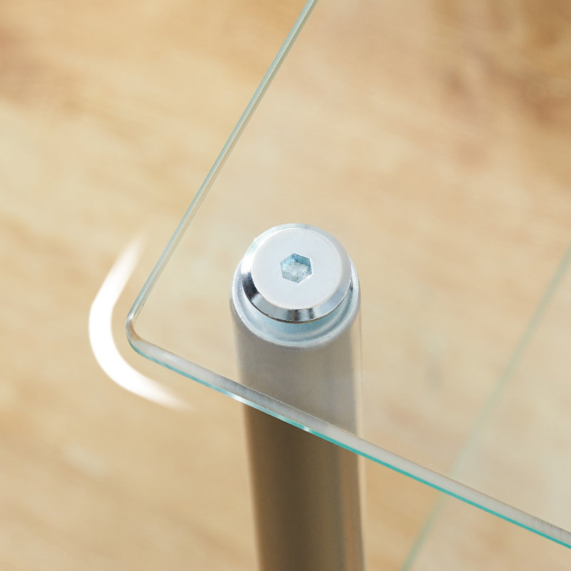 Tablettes autoportantes en verre trempé à 4 niveaux pour la salle de bain