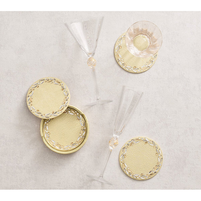 Daphne Wine Glass, Clear/Gold