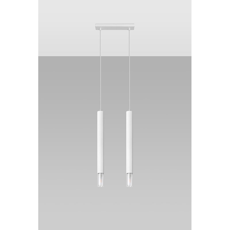 Jene 2 - Light Kitchen Island;Cylinder;Cluster Pendant, White