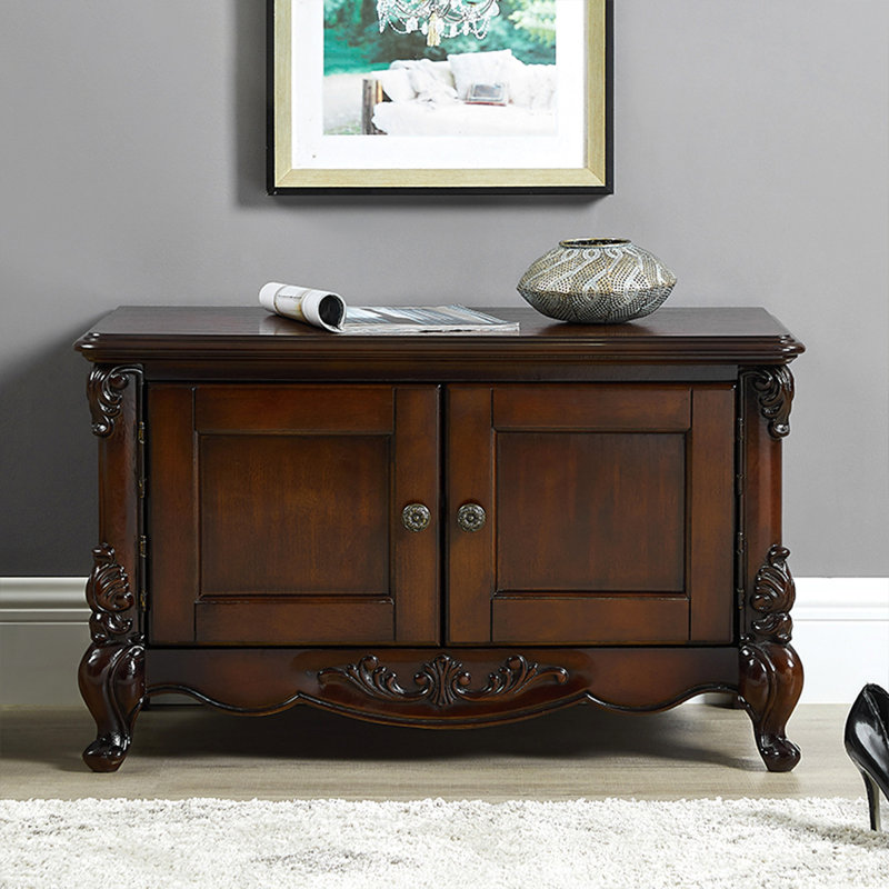  Walnut-colored Modern Style Entryway Storage Shoe Bench, Dark Brown