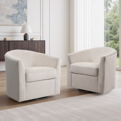 Upholstered Swivel Barrel Chair