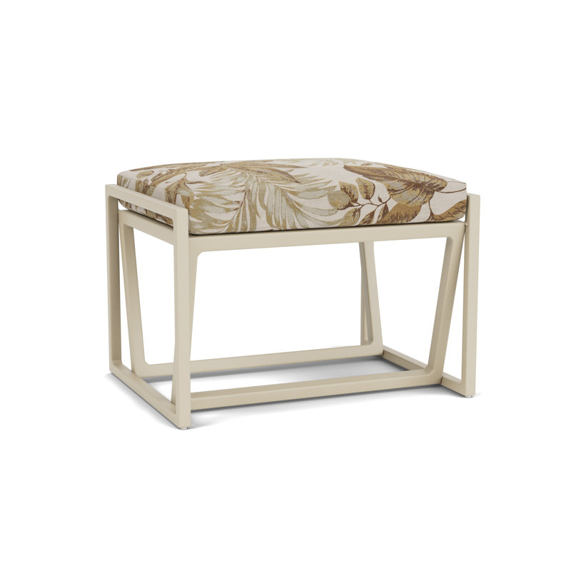 Summit Outdoor Ottoman, Linen, Botanic Willow
