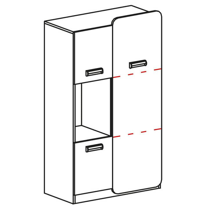 Ofir Rectangle Accent Cabinet, White Matt/Oak Nash
