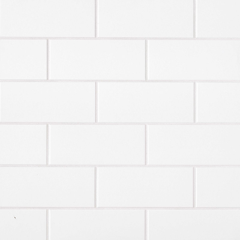 Nantucket 4" x 10" Ceramic Subway Tile, Gloss Ice White Bright