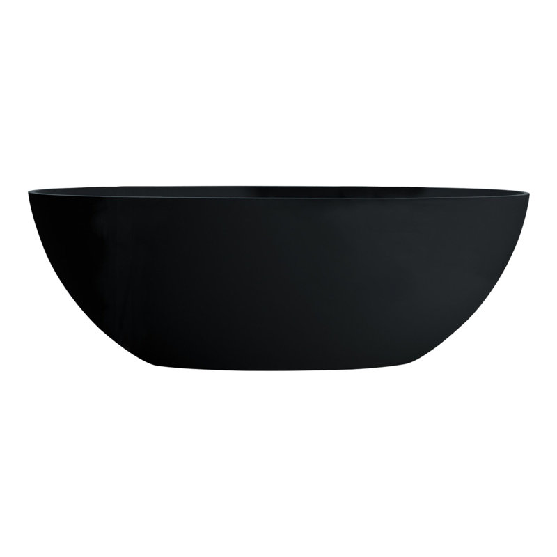 Baignoire de trempage autoportante 65 po en noir mat 65 po