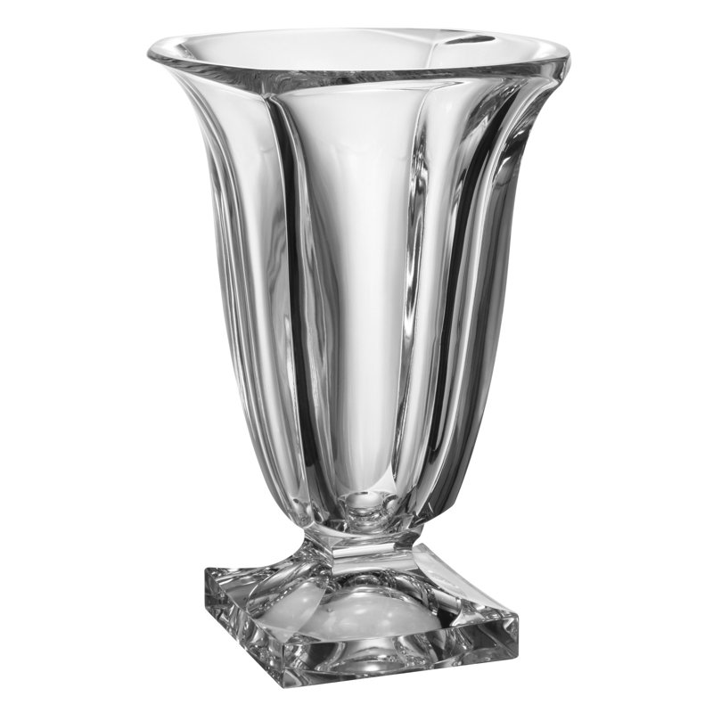 Crystalline Glass Table Vase, 11.5" H x 7.5" W x 7.5" D