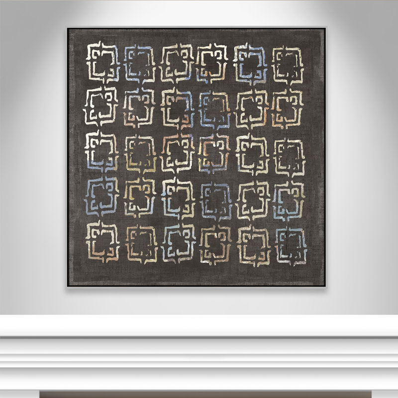 «Golden Folklore II» par Aimee Wilson, Argent, H 46,5 po x l 46,5 po