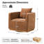 Fauteuil demi-tonneau pivotant moderne en bois massif avec coussin de dossier l 32,75 po Berklie-497334103