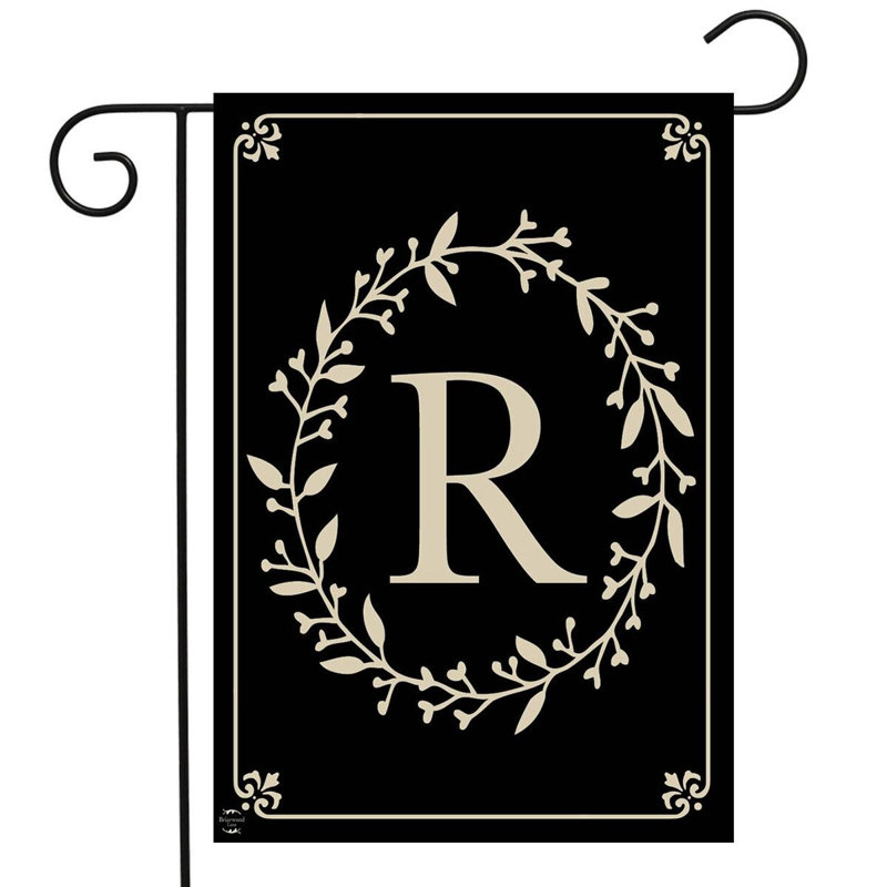  Drapeau de jardin classique monogramme lettre R