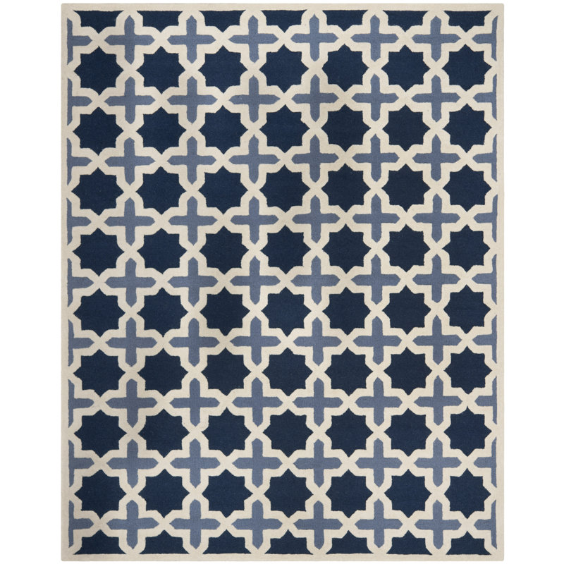 Igna Hand Tufted Wool Geometric Rug, Rectangle 11' x 15'