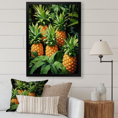 Tapisserie «Jungle Green Pineapple Tropicana» - Ananas, art mural