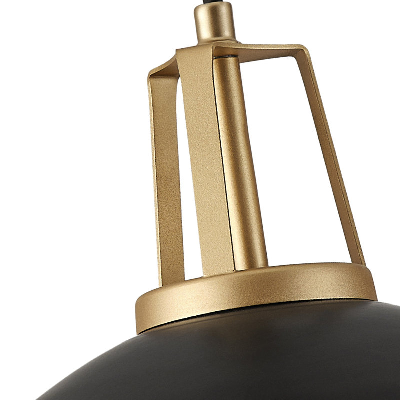 Luminaire suspendu de cuisine de style campagne moderne à 1 lumière Anarosa, Noir