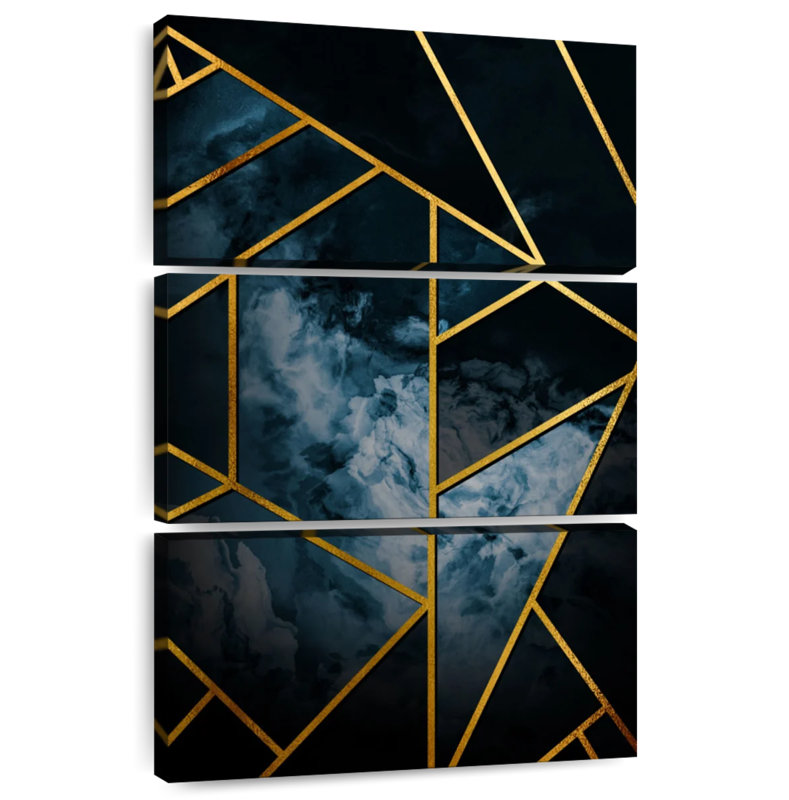 Avery Abstract Golden Lines, 32" H x 20" W