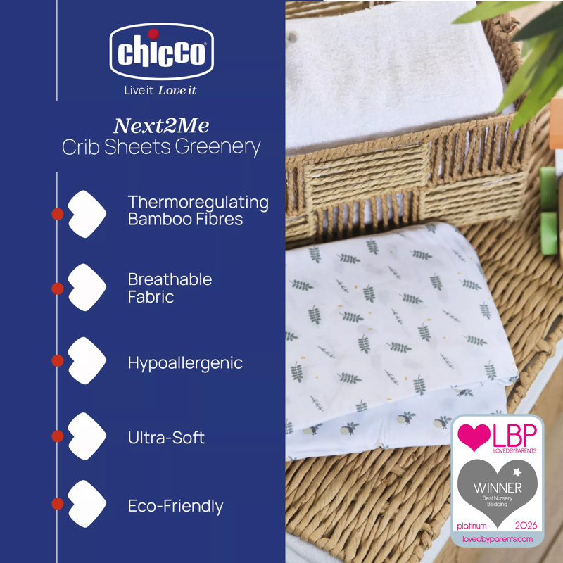 Crib Set 2 Piece Greenery Sheets
