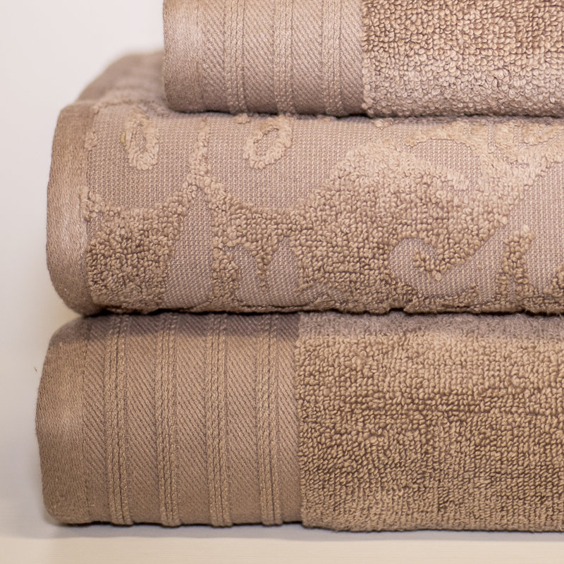 Modern Threads Jacquard 6-Piece, 2 Bath Towels, 2 Hand Towels, 2 Washcloths, Solid Ultra Soft 550GSM 100% Combed Cotton Towel Set