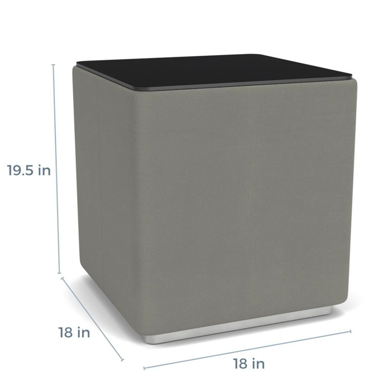 Table de salon avec plateau en stratifié Darsey, 20", Nuit noire, Argent; colombe Patriot Plus