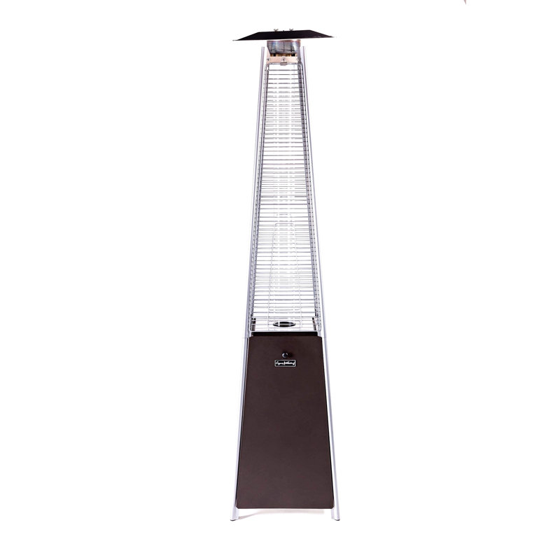 Quartz Galss Tube Patio Heater, Visual Flame Heater 40000BTU -Stainless Steel, Brown
