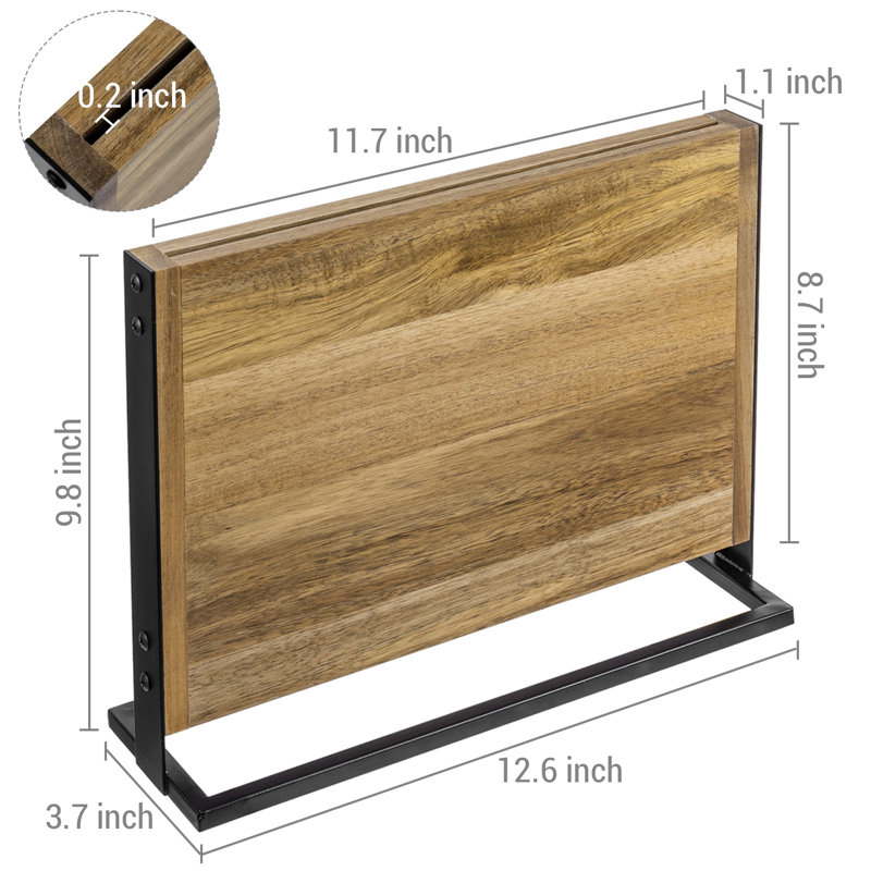 Rangement à couteaux en bois d'acacia massif