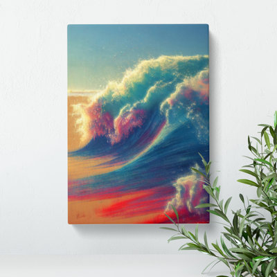Waves Crashing On The Beach - Wrapped Canvas