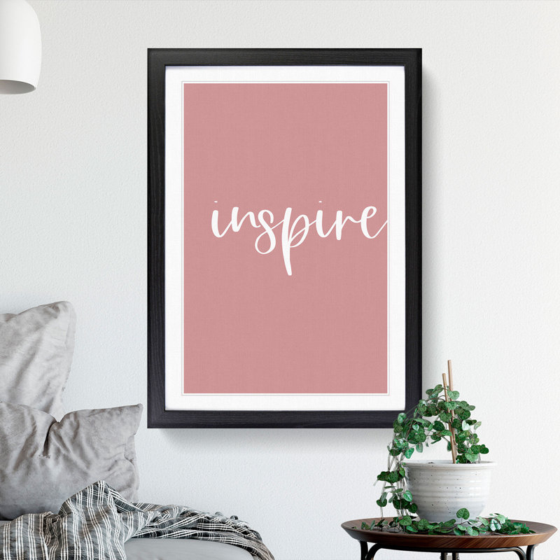 Inspire - Picture Frame Typography, 65cm H x 48cm W x 2cm D, Black